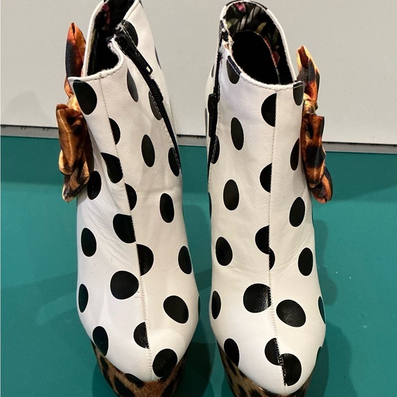 Iron Fist Stylish Polka Dot and Leopard Print Platform Heels  Size 8 - Picture 2 of 7